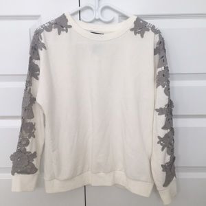 oversized white crew neck